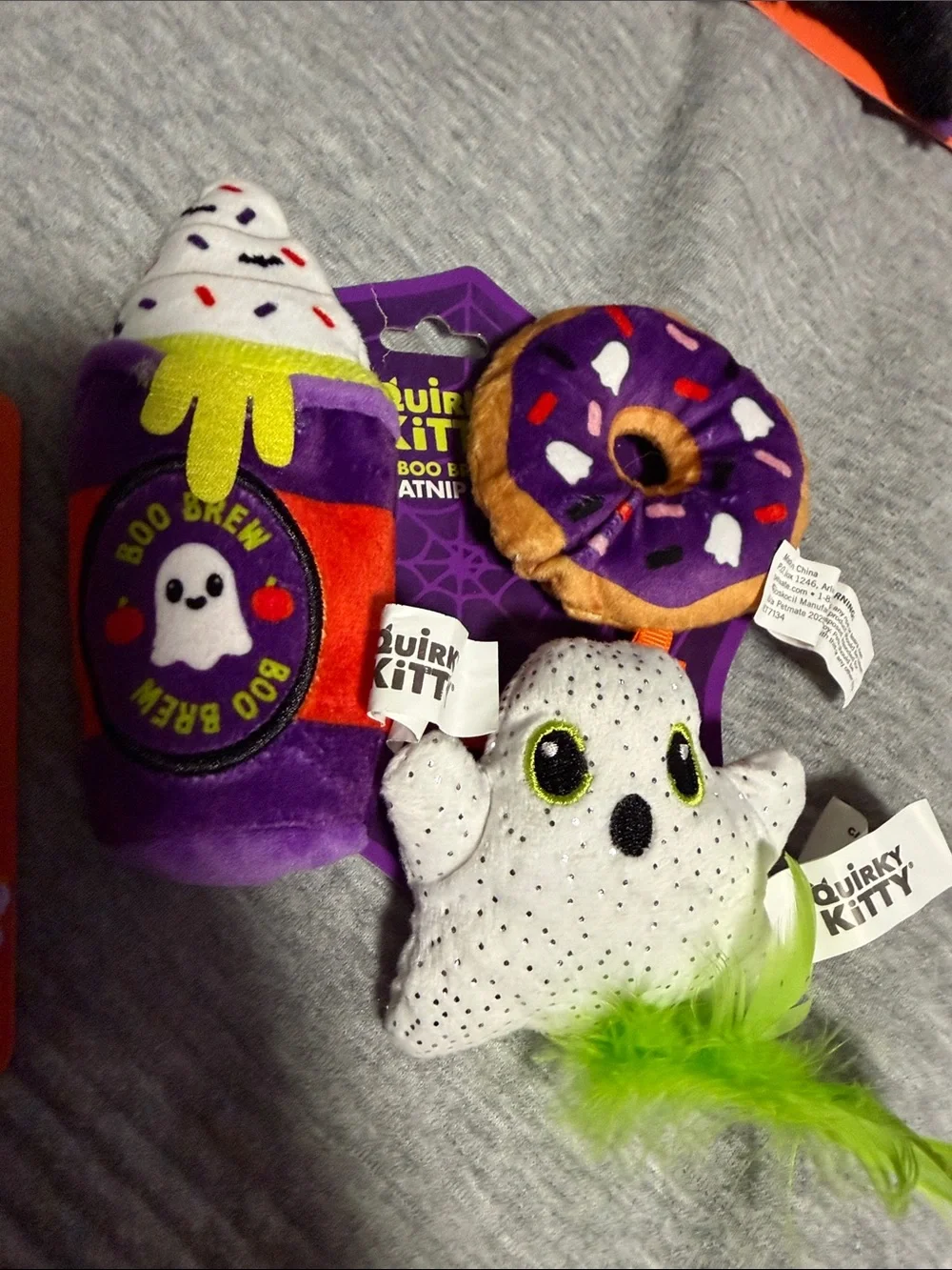 Boots & Barkley Halloween Plush Cat Toy Set - Purple, Orange, Black & White